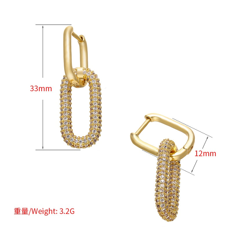 Bling Chain - Hoop Earrings - 6 colors