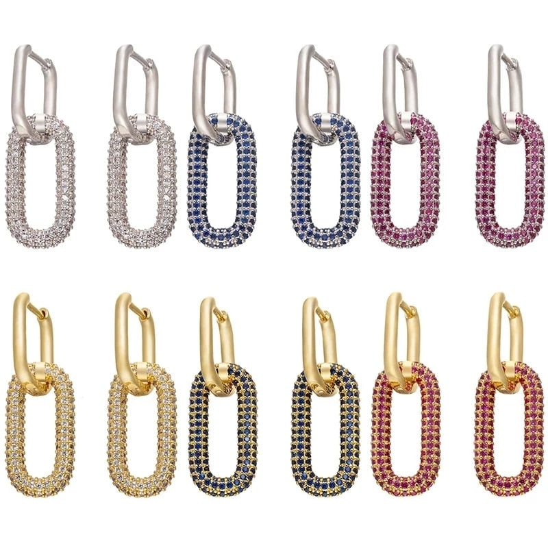 Bling Chain - Hoop Earrings - 6 colors