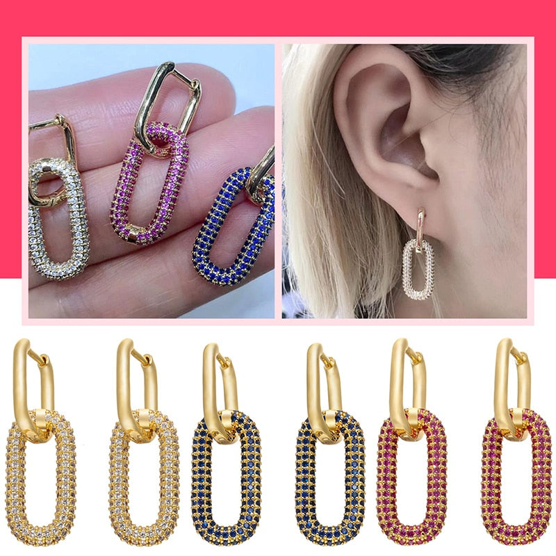 Bling Chain - Hoop Earrings - 6 colors