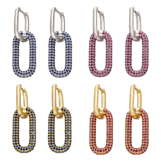 Bling Chain - Hoop Earrings - 6 colors